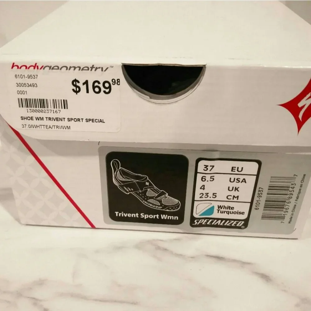 NWB Specialized Trivent Triathlon Cycling Shoes White Aqua 6.5 - Picture 11 of 14